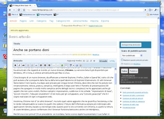 La scrittura di questo post su Google Chrome