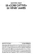 copertina di Le «cose cattive» di Henry James